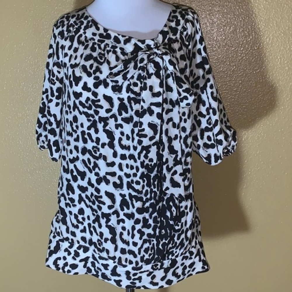 WHBM Silk Animal Print Blouse Small